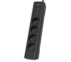 Philips SPN7040BA/60 čierna / Prepäťová ochrana / 4 zásuvky