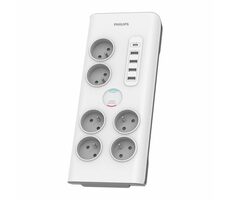Philips SPN7060WA/60 biela / Prepäťová ochrana / 6 zásuviek &amp; 4x USB-A &amp; 1x USB-C