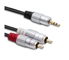 Qoltec 52339 Kábel 2xRCA - Mini Jack 3.5mm (M) 1m čierna
