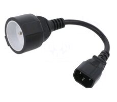 Qoltec 53907 Adapter french 0.15m čierna / IEC 320 C14