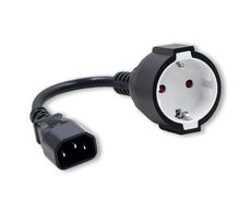 Qoltec 53906 Adaptér 0.15m čierna / IEC 320 C14 / SCHUKO