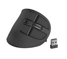Natec Euphonie čierna / vertikálna bezdrôtová myš / 2.4GHz / BT / 2400 DPI / 9 tlačidiel
