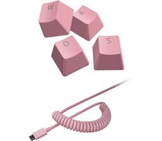 Razer PBT Keycap + Navinutý kábel ružová / sada náhradných klávesov + navinutý kábel USB-C-USB-A / vysokoprofilové / 120 ks