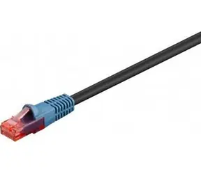 Goobay 94391 UTP kat. 6 vonkajší patchkábel 15 m čierna / modrá krytka