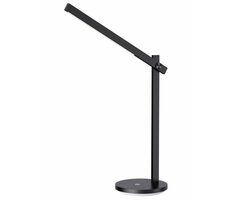 IMMAX LED stolná lampička BEAM čierna / Qi nabíjanie / 18W / DC 12V / 2A / nočné podsvietenie / stmievateľná / sklápacie rameno