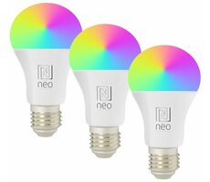 IMMAX NEO LITE SMART sada 3x žiarovka LED E27 11W RGB+CCT farebná a biela / stmievateľná / Wi-Fi / TUYA