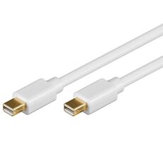 PremiumCord Mini DisplayPort prípojný kábel MM biela / 1 m / pozlátené konektory