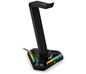 Genius GX-UH100 čierna / Stojan na slúchadlá / USB Hub / 2x USB-A / 2x USB-C
