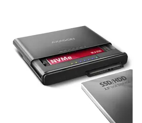 Axagon ADSA-CC USB-C 10Gbps - NVMe M.2 SSD & SATA 2.5"/3.5" SSD/HDD CLONE MASTER 2 adaptér