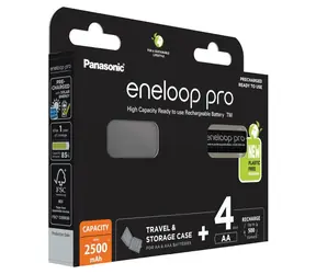 Panasonic Eneloop Pro Nabíjacie batérie AA 2500 mAh 4ks / Ni-MH / blister &amp; cestovné puzdro