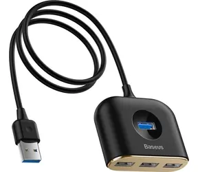Baseus CAHUB-AY01 čierna / USB rozbočovač / 3x USB 2.0 / 1x USB 3.0 / 1x Micro USB