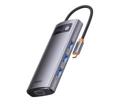 Baseus WKWG040013 Metal Gleam Dokovacia stanica / 3x USB 3.0 / HDMI / USB-C PD / VGA / Ethernet RJ45