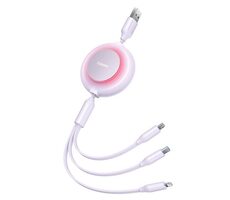 Baseus CAMJ010005 Kábel USB-A (M) - Micro USB (M) &amp; Lightning (M) &amp; USB-C (M) 1.1 m fialová