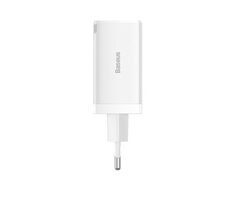 Baseus CCGP120202 GaN5 Pro Rýchlonabíjací adpatér biela / 2x USB-C / USB-A / 65W