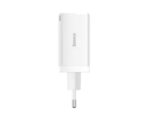 Baseus CCGP120202 GaN5 Pro Rýchlonabíjací adpatér biela / 2x USB-C / USB-A / 65W