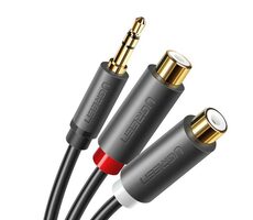 Ugreen AV109 Kábel 3.5mm Jack (M) - 2x RCA (Cinch - F) 0.25m čierna