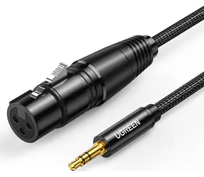 Ugreen AV182 Kábel XLR(F) - jack 3.5mm(M) 1m čierna