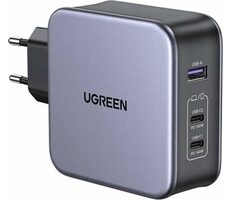Ugreen USB-A 2xUSB-C 140W GaN Rýchlonabíjačka šedá / USB-C/C kábel 2 m / 2x USB-C / 1x USB-A