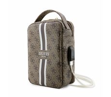 Guess PU 4G Printed Stripes Travel Universal Bag hnedá