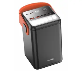 Swissten POWER LINE Powerbanka 60.000 mAh čierna / 65W / USB-C / USB-A / PD / LED svietidlo