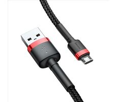 Baseus CAMKLF-B91 Kábel USB-A (M) - Micro-USB (M) 1 m čierno-červená