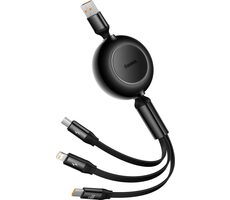 Baseus CAMJ010101 Kábel USB-A (M) - Micro-USB (M) &amp; USB-C (M) &amp; Lightning (M) 1.1 m čierna / 66W