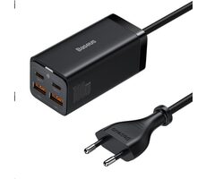 Baseus CCGP000101 GaN3 Pro Rýchlonabíjací adaptér čierna / 2x USB-C / 2x USB-A / 100W