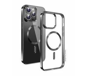 Swissten CLEAR JELLY MagStick METALLIC Puzdro pre Apple iPhone 15 Pro Pre čierna 