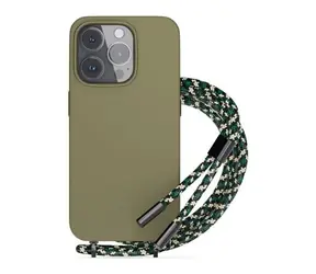 Epico Silikónový zadný kryt so šnúrkou pre Apple iPhone 14 Pro Max zelená