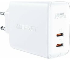 Acefast PD50W GaN nabíjačka biela / 2x USB-C / 50W