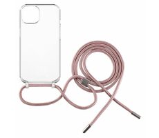 FIXED Pure Neck Puzdro s ružovou šnúrkou na krk pre Apple iPhone 15 PLUS