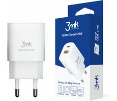 3mk Hyper Charger 20 W biela / cestovná nabíjačka / 1x USB-C - 1x USB