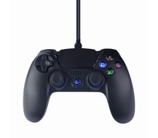 Gembird JPD-PS4U-01 Gamepad čierna / vibračný systém / PS4 / PC / USB / LED / 3M