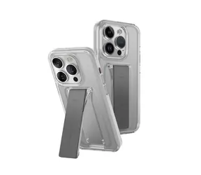 UNIQ Heldro Mount+ ochranný kryt na Apple iPhone 15 Pro so stojanom Lucent (číra)