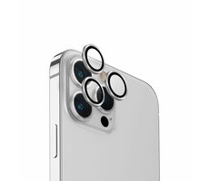 UNIQ Optix hliníkové ochranné sklo na šošovku fotoaparátu pre Appple iPhone 15 Pro Max Sterling (Silver)
