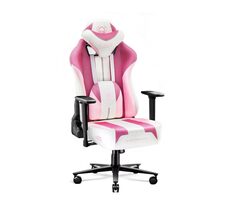 Diablo X-Player 2.0 Normal bielo-ružová / herná stolička / nastaviteľné / látkové / pojazdové kolieska / nosnosť 150 kg