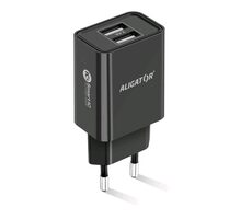 Aligator Múdra sieťová nabíjačka 2.4A čierna / 2xUSB / smart IC
