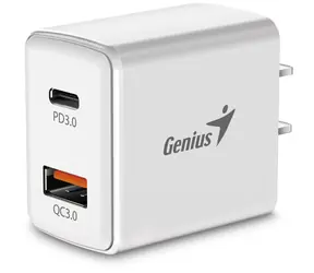 Genius PD-20AC biela / Nabíjací adaptér / 20W / 1x USB-C / 1x USB-A / USB-C PD 3.0 / USB-A QC 3.0
