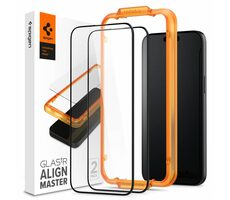 Spigen Glass tR AlignMaster 2 Pack ochranné sklo pre Apple iPhone 15 FC čierna / 2 ks