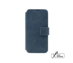 FIXED ProFit Kožené puzdro typu kniha pre Apple iPhone 15 Pro modrá