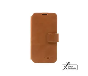 FIXED ProFit Kožené puzdro typu kniha pre Apple iPhone 15 Pro hnedá