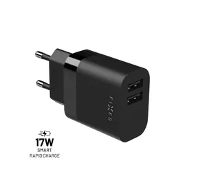 FIXED SMART Rapid Charge Sieťová nabíjačka s 2x USB výstupom (FIXC17N-2U-BK) čierna / 17W 