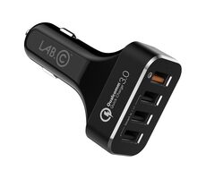 LAB.C 4Port Quick čierna / autonabíjačka / 4xUSB / 54W 