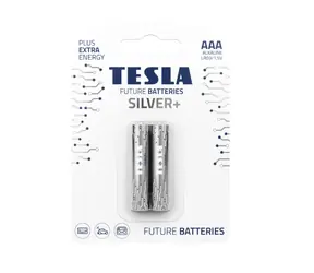 TESLA SILVER+ alkalická mikrotužková batéria AAA (LR03) 2 ks / papier