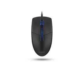 A4Tech N-530S čierna / Kancelárska optická myš / 1200 DPI / 3tl. + koliesko / jednofarebné podsvietenie modrej / USB / 1.5 m