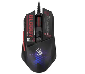 A4Tech BLOODY W60 Max Mini čierna / Herná optická myš / 12000 DPI / 7tl. + koliesko / RGB / USB / 1.8 m