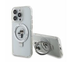 Karl Lagerfeld Ringstand Karl and Choupette MagSafe Zadný Kryt pre Apple iPhone 15 Pro Max biela