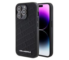 Karl Lagerfeld PU Quilted Pattern Zadný Kryt pre Apple iPhone 15 Pro čierna