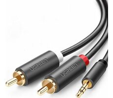 Ugreen AV102 Kábel 2x RCA (M) - jack 3.5 mm (M) 1.5m čierna