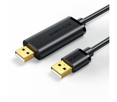 Ugreen Data Link kábel USB-A 2.0 (M) - USB-A (M) 2m čierna